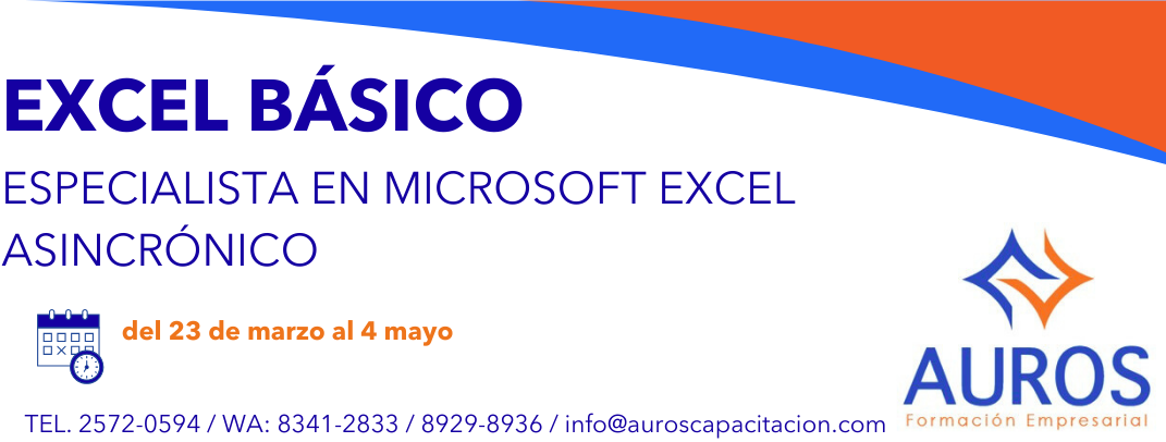 ESPECIALISTA EN MICROSOFT EXCEL, NIVEL BÁSICO ASINCRÓNICO