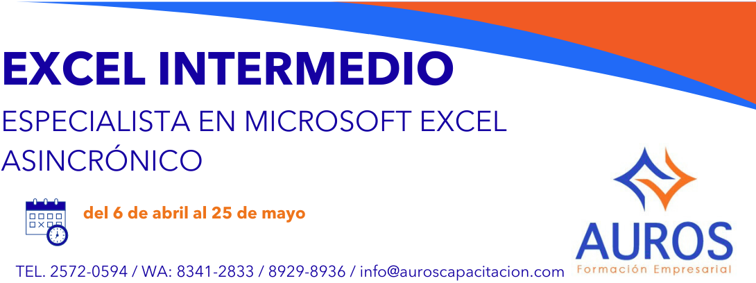 ESPECIALISTA EN MICROSOFT EXCEL, NIVEL INTERMEDIO - ASINCRÓNICO