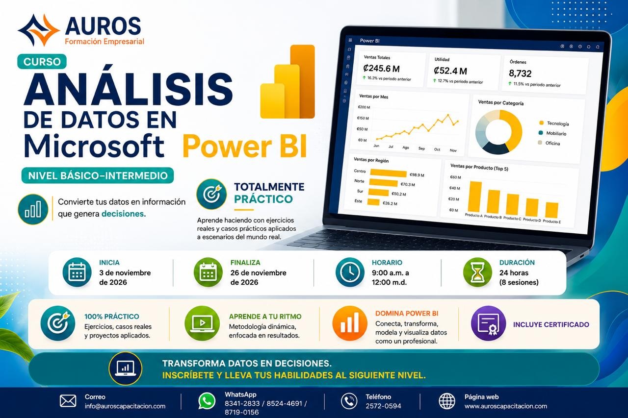 Análisis de datos en Microsoft Power BI: Nivel básico-intermedio