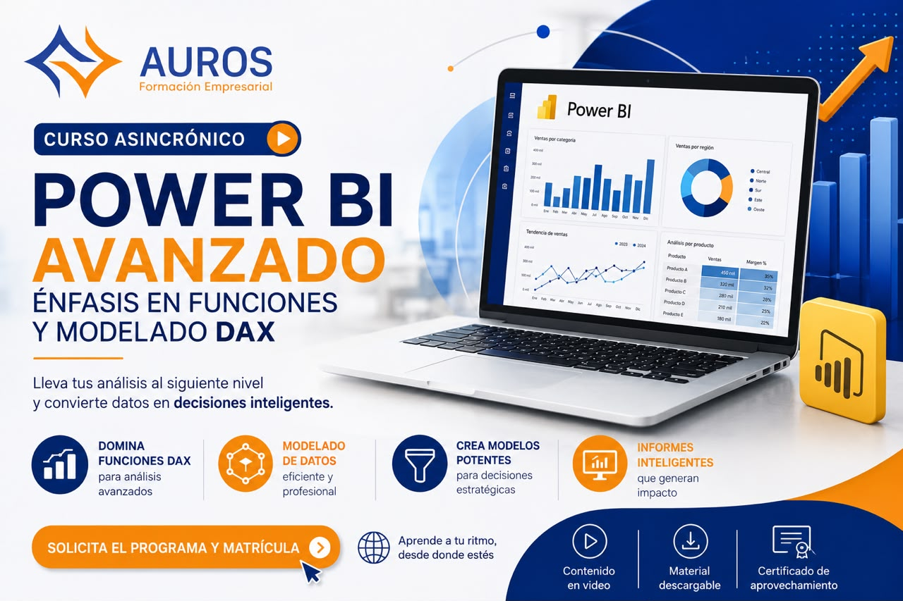 Microsoft Power BI Avanzado, énfasis Modelado y funciones Dax” 